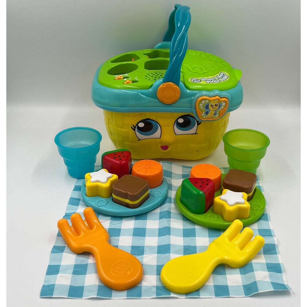 Leapfrog Shapes and Sharing Picnic Basket Complete Working Yellow